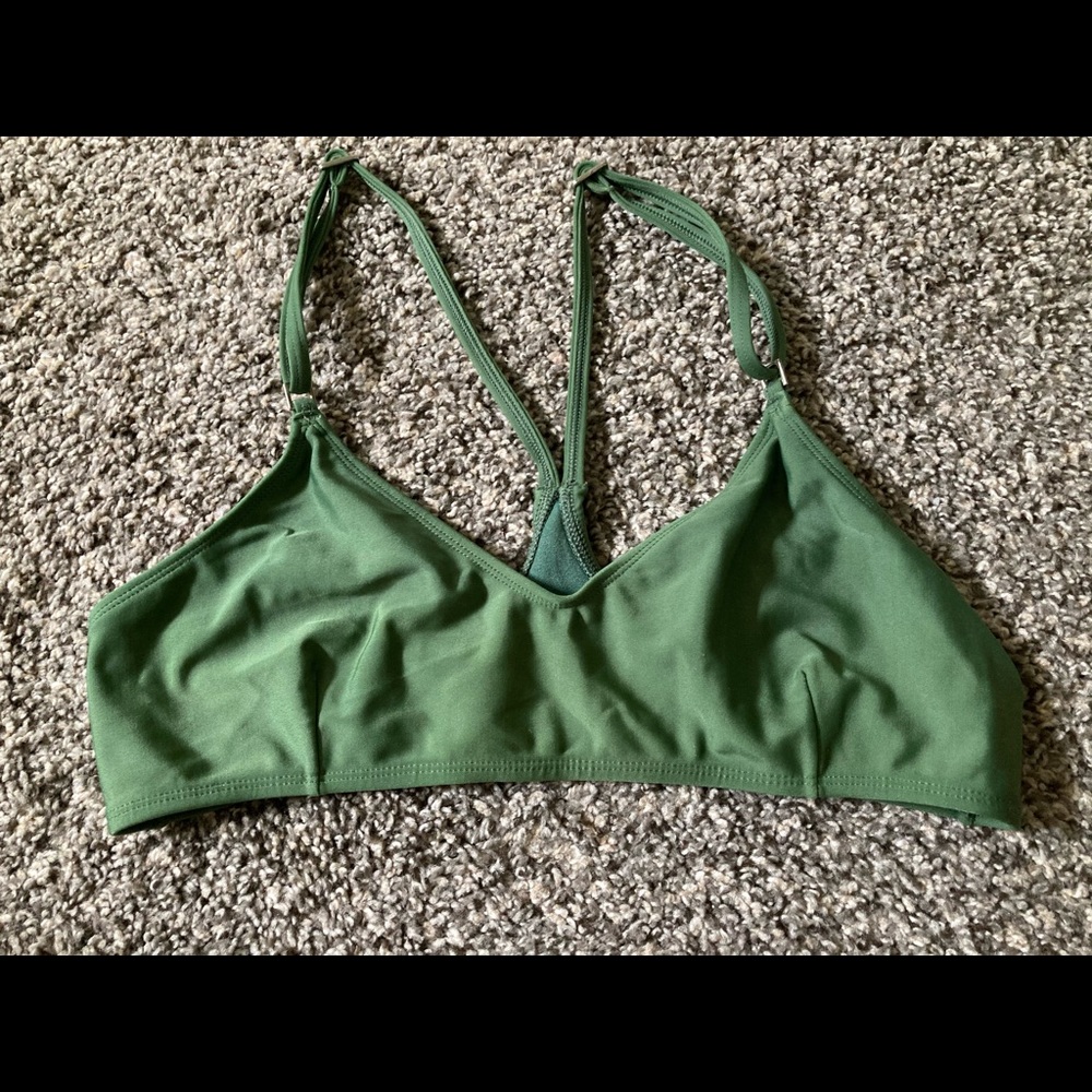 Pakaloha green Kahana racerback bikini top